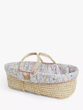 John Lewis Prairie Floral Print Moses Basket, Brown/Multi