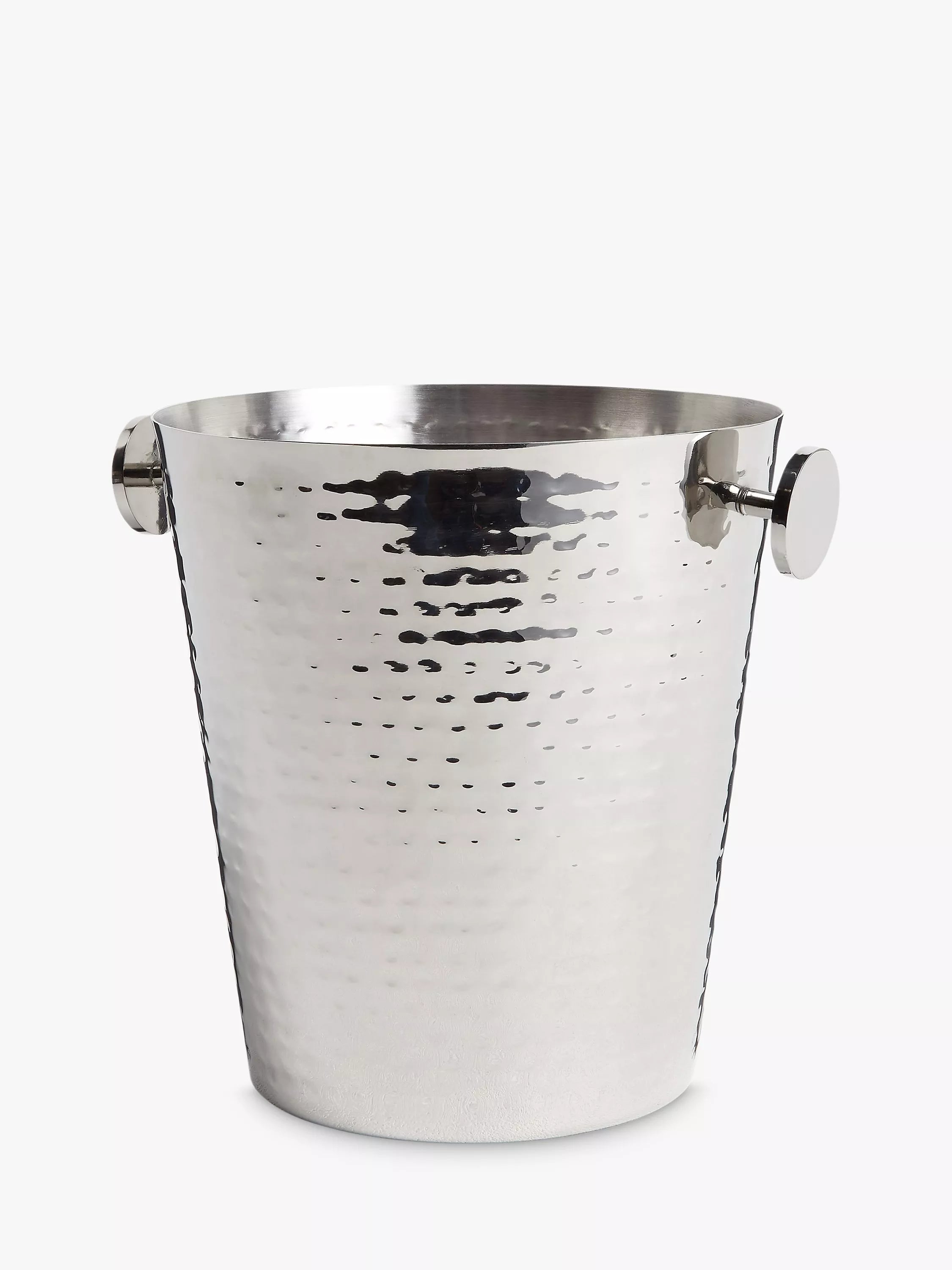 John Lewis hammered stainless steel ice bucket silver, imported from the UK