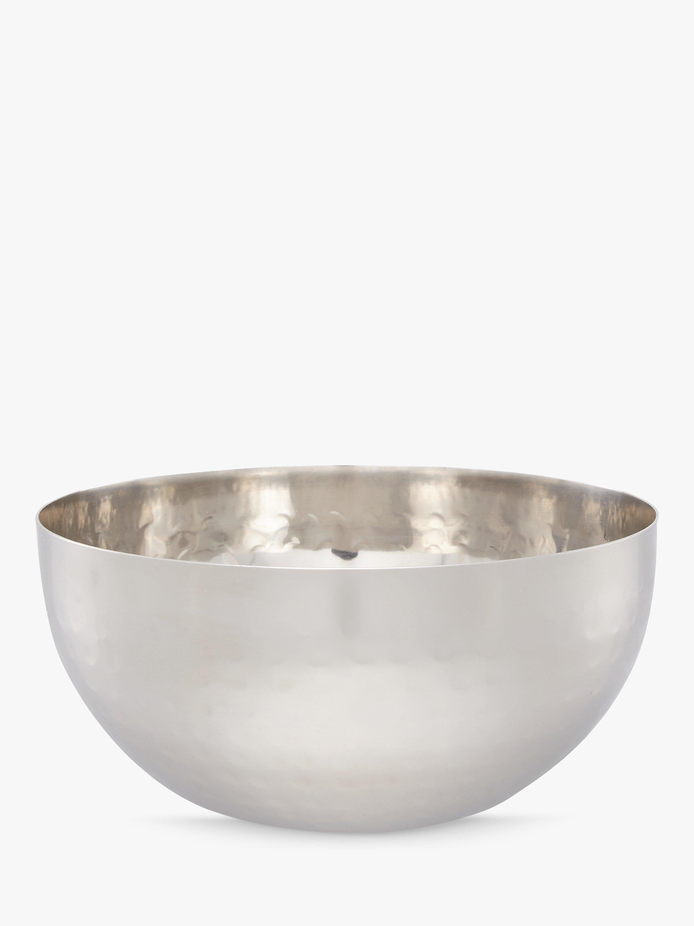 John Lewis Hammered Stainless Steel Serving Bowl 12cm Silver, UK version