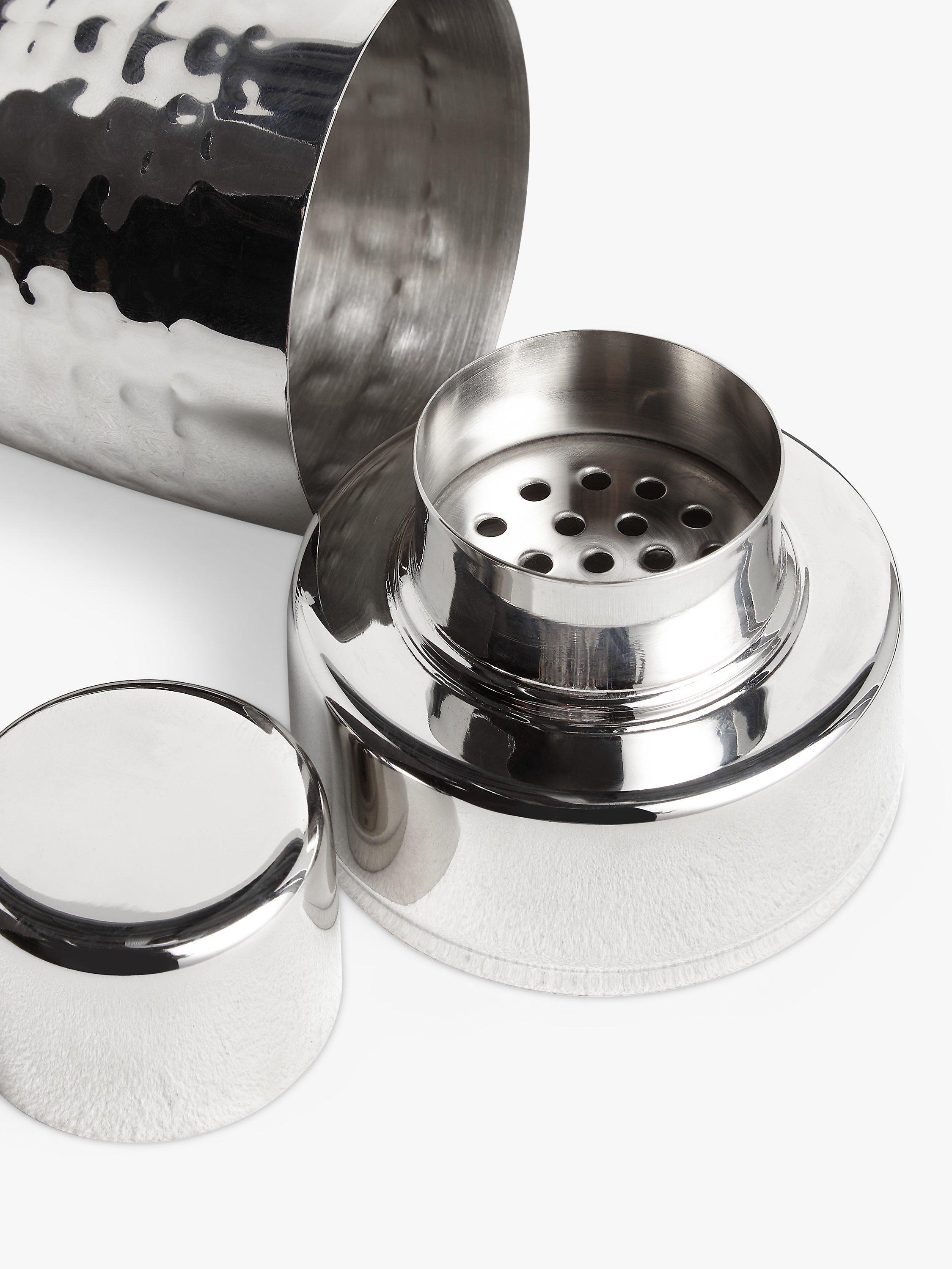 John Lewis hammered stainless steel cocktail shaker 500ml, imported from the UK