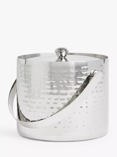 John Lewis John Lewis Hammered Stainless Steel Ice Bucket with Lid, Silver- Buy online at McGrocer