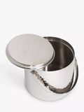John Lewis hammered stainless steel ice bucket with lid, 18cm tall, imported from the UK