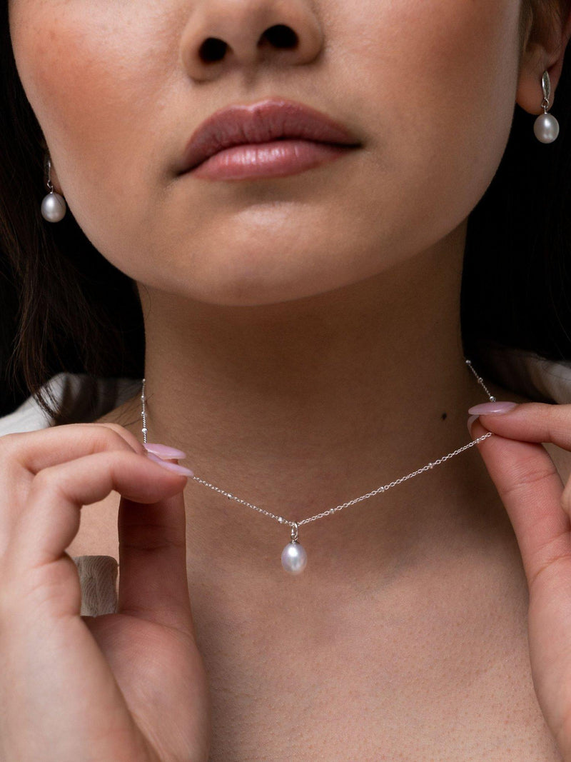 Dower & Hall pearl pendant beaded necklace, UK version