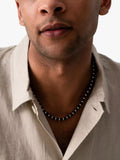 Dower & Hall men's pearl collar necklace black silver 50.8cm - British product