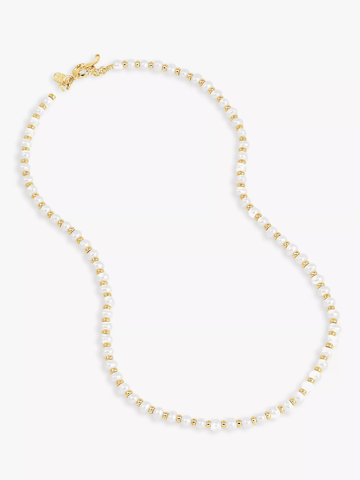 Dower & Hall halo freshwater pearl beaded necklace gold (British brand)