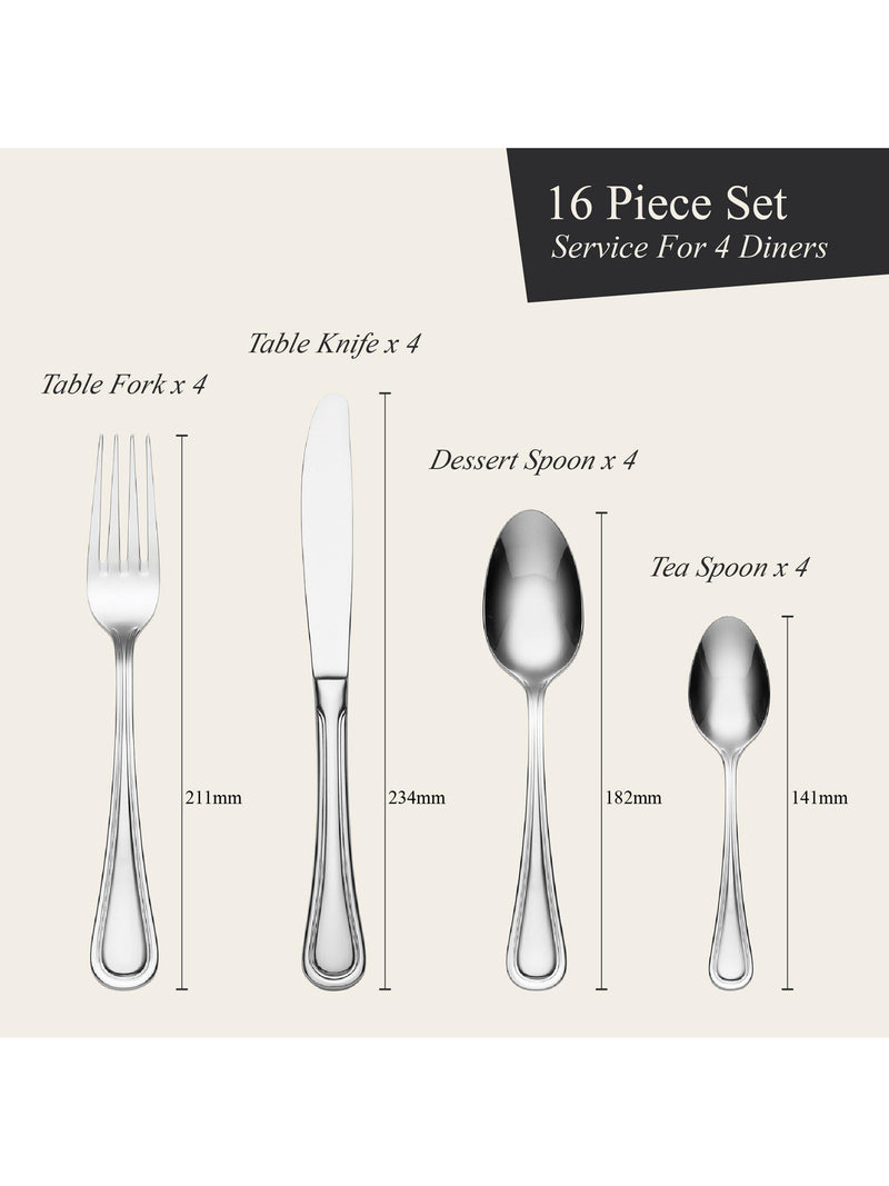 Oneida Barcelona 16-piece cutlery set, imported from the UK