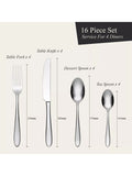 Oneida Mascagni II stainless steel cutlery set 16 piece (British brand)