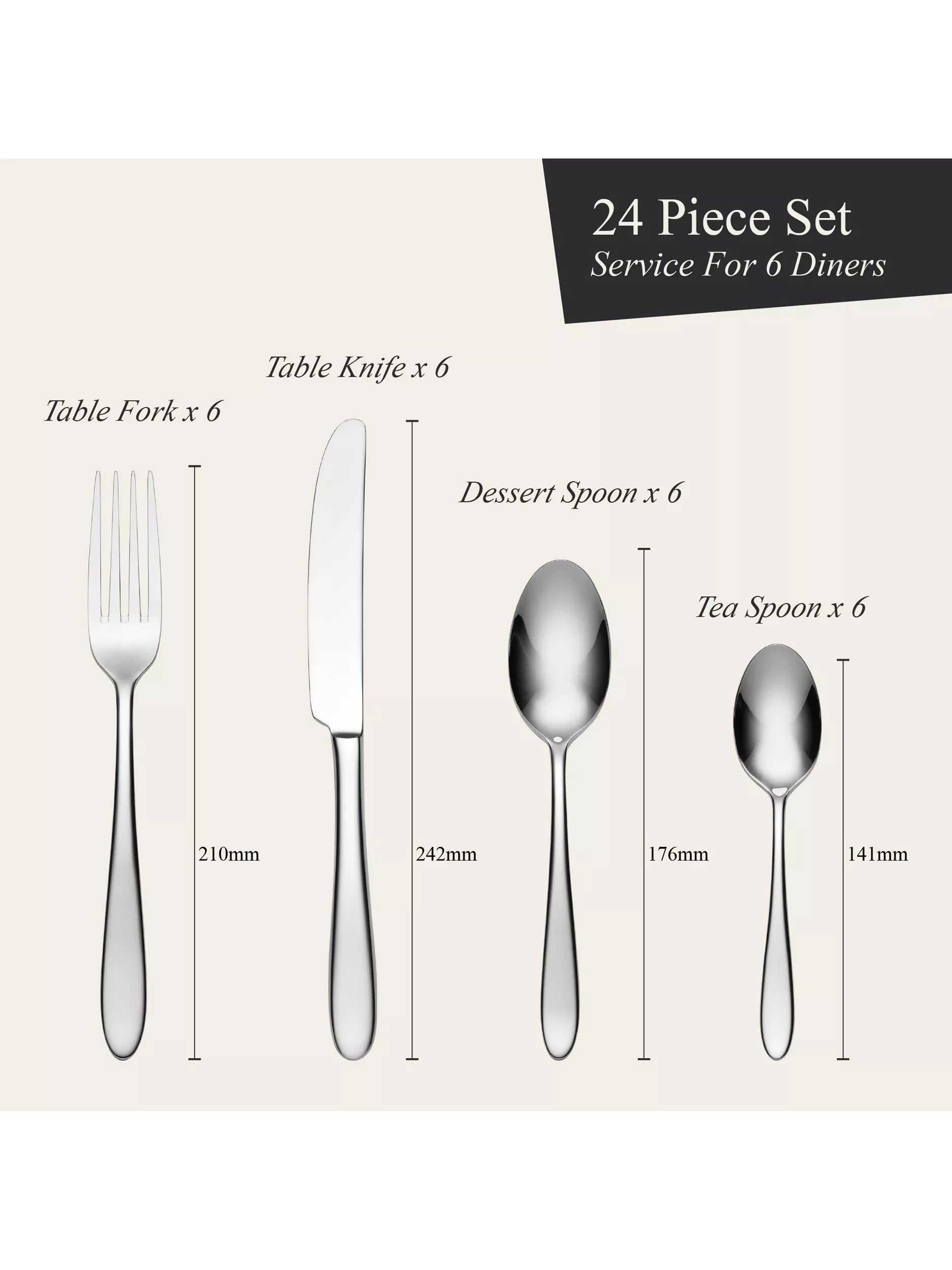 Oneida stainless steel cutlery set 24 piece - British product
