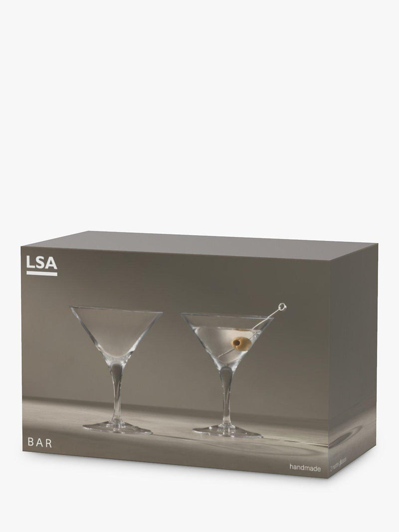 LSA International martini glasses 180ml clear pair, imported from the UK