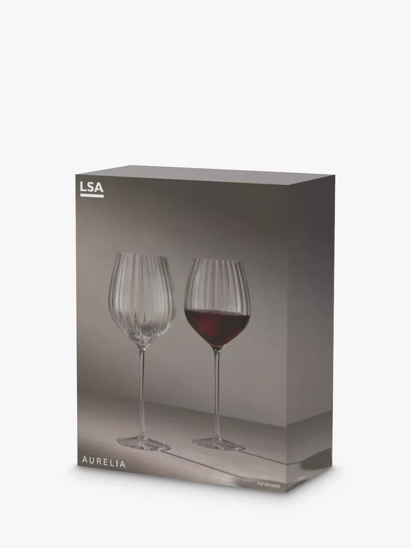 LSA International Aurelia Optic red wine glasses 660ml set of 2, UK version