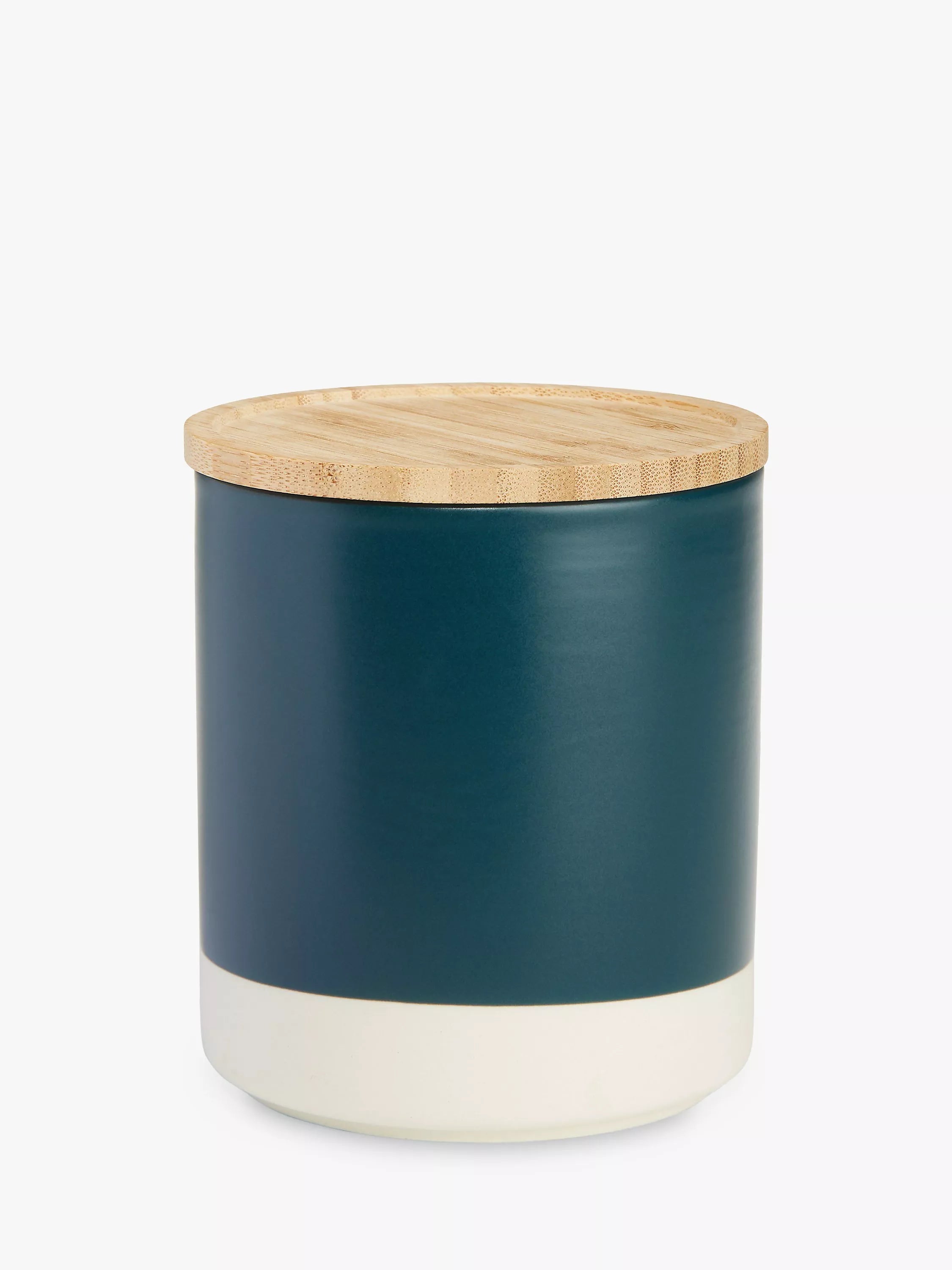 John Lewis Matt Dipped Stoneware Kitchen Storage Jar with Bamboo Lid 550ml