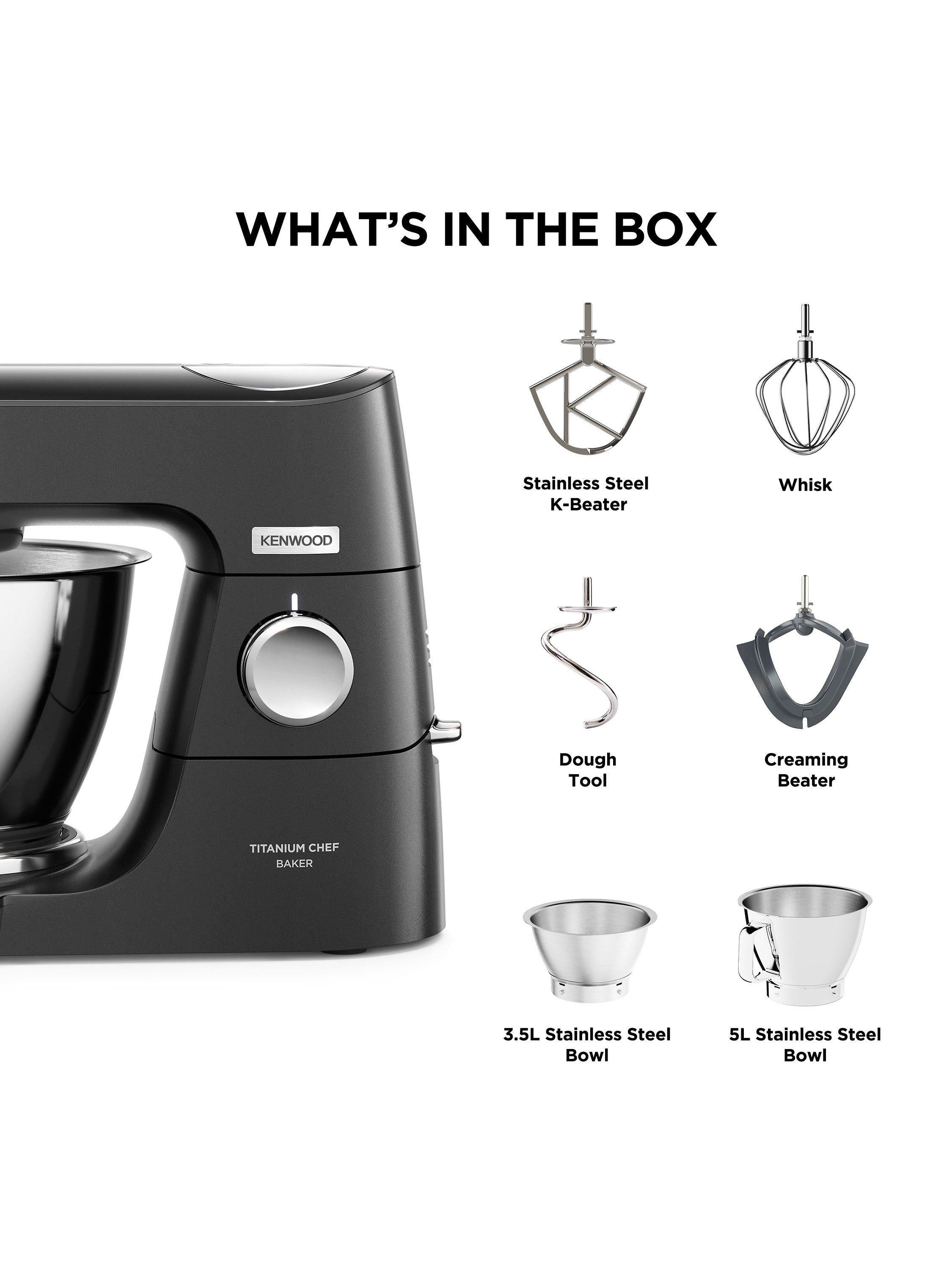 Kenwood Chef Baker stand mixer black, imported from the UK