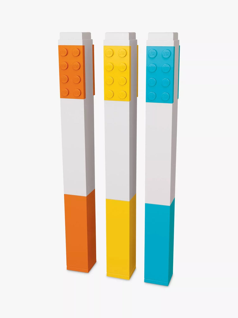 LEGO coloured highlighters set of 3, imported from the UK