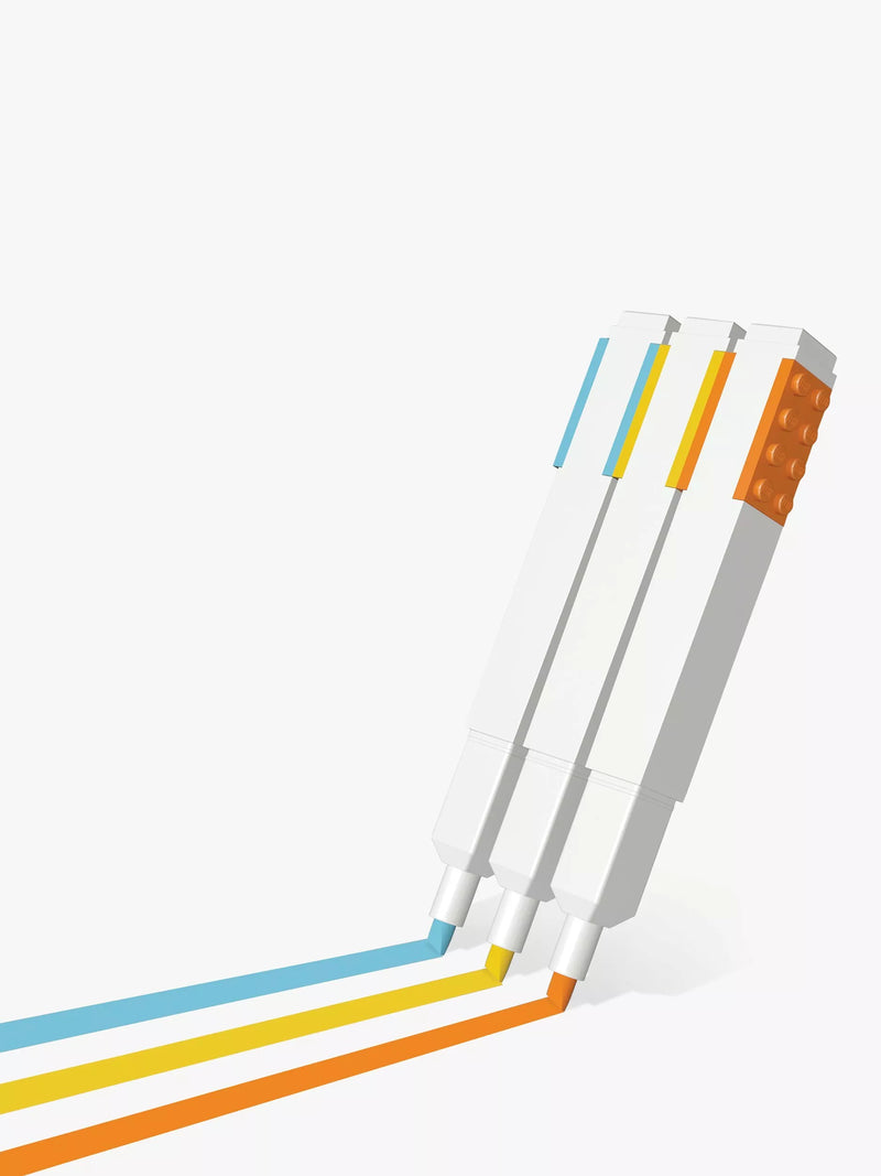 LEGO coloured highlighters set of 3, imported from the UK