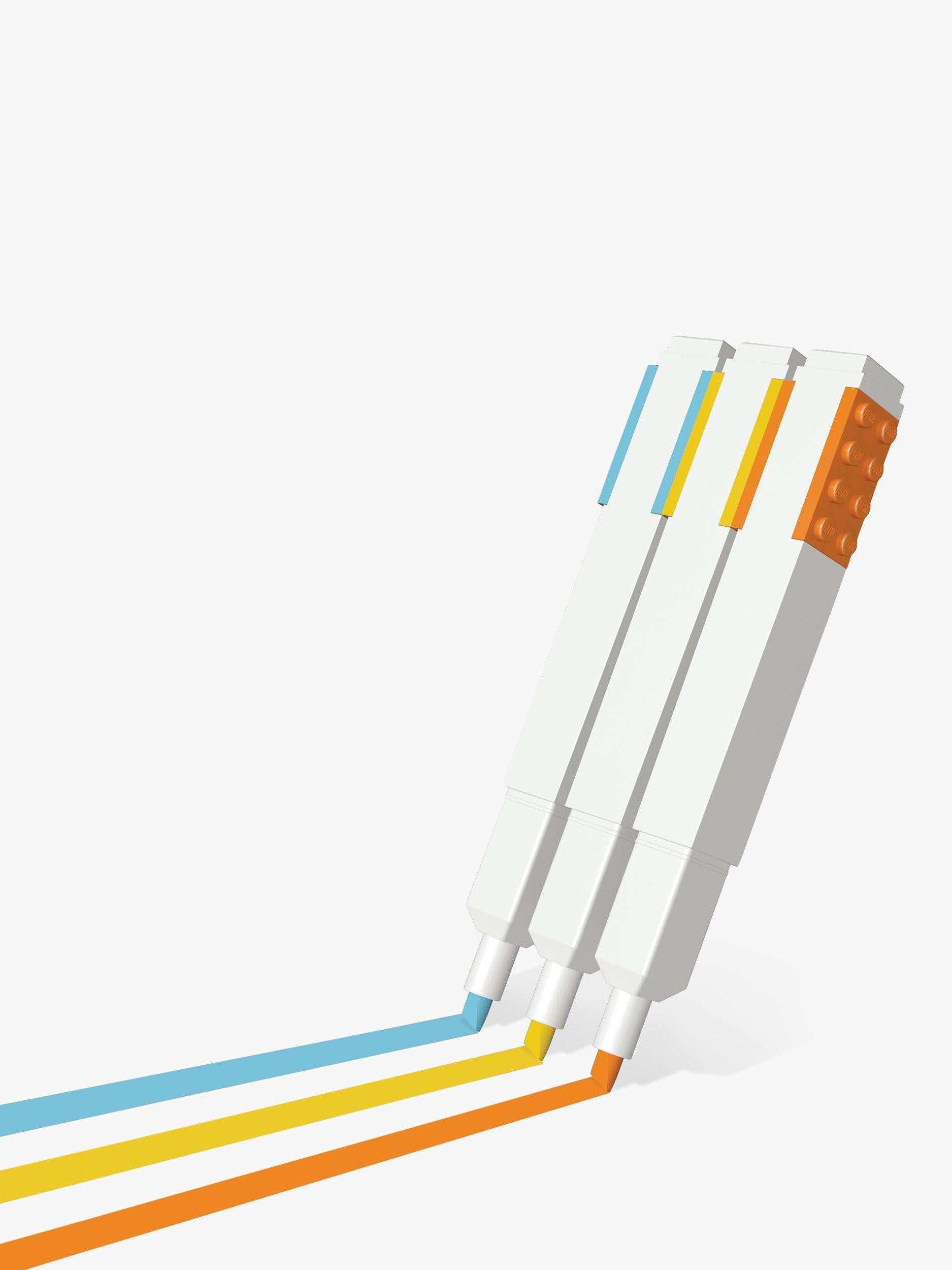 LEGO coloured highlighters set of 3, imported from the UK