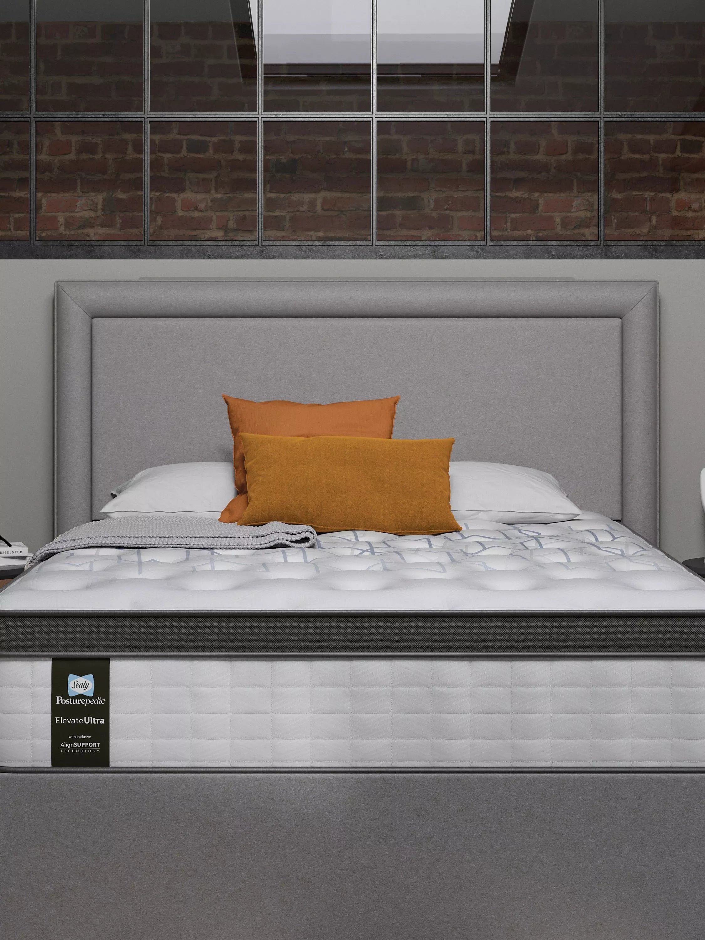 Sealy full height upholstered headboard double - British product