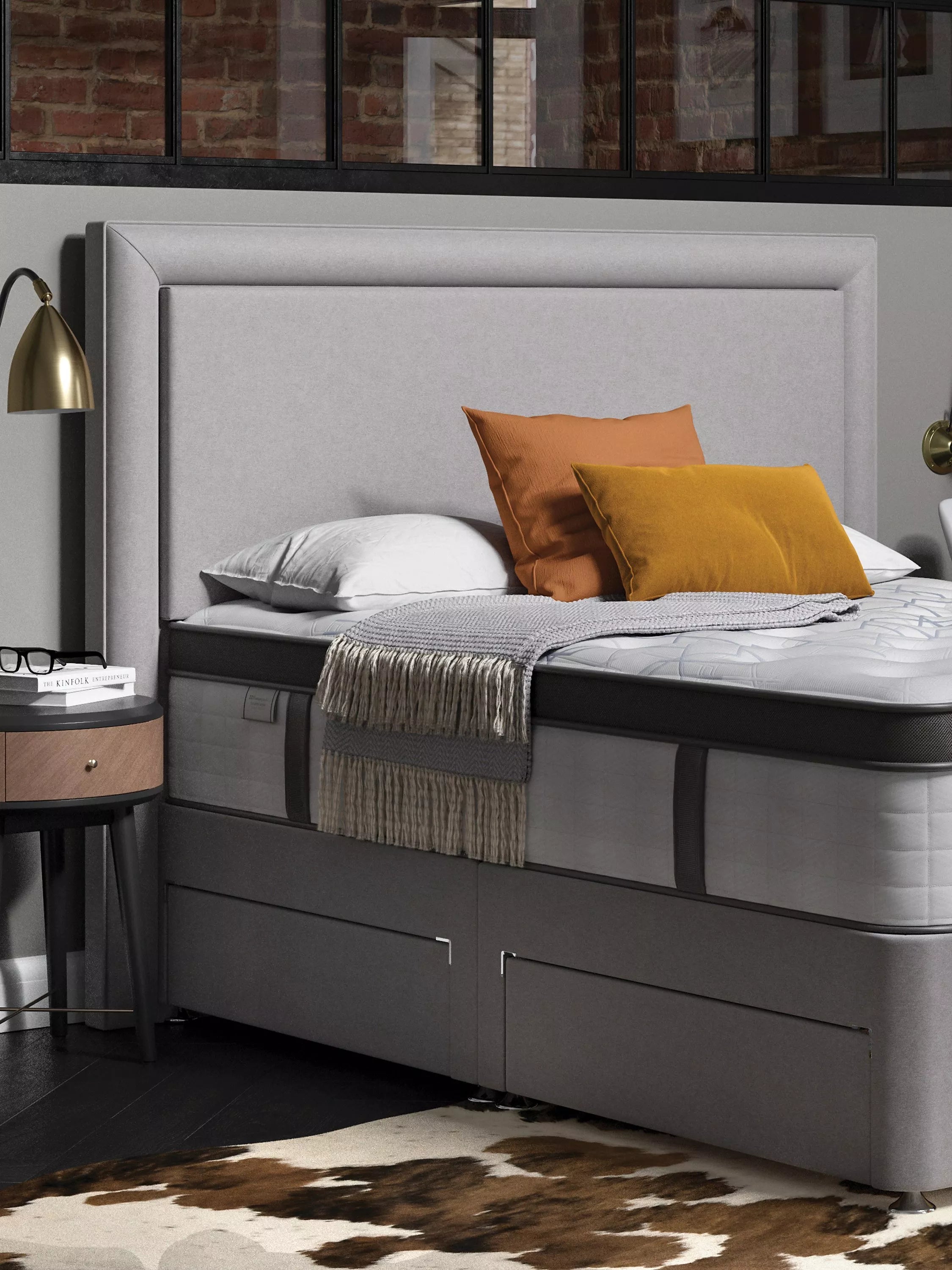 Sealy full height upholstered headboard double - British product