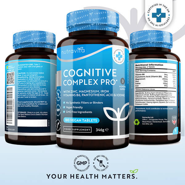 Nutravita Cognitive Complex Pro - 180 Vegan Tablets GOODS Superdrug   