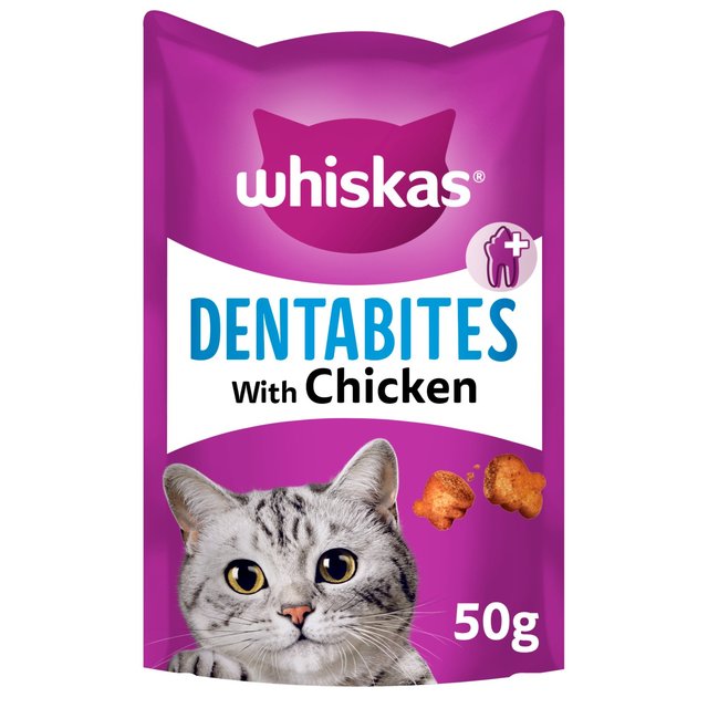 Whiskas Dentabites Adult Cat Dental Treat Biscuits with Chicken    50g