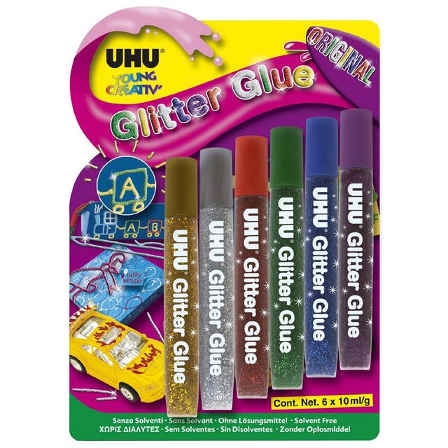 UHU Glitter Glue Original 10ml   6 per pack