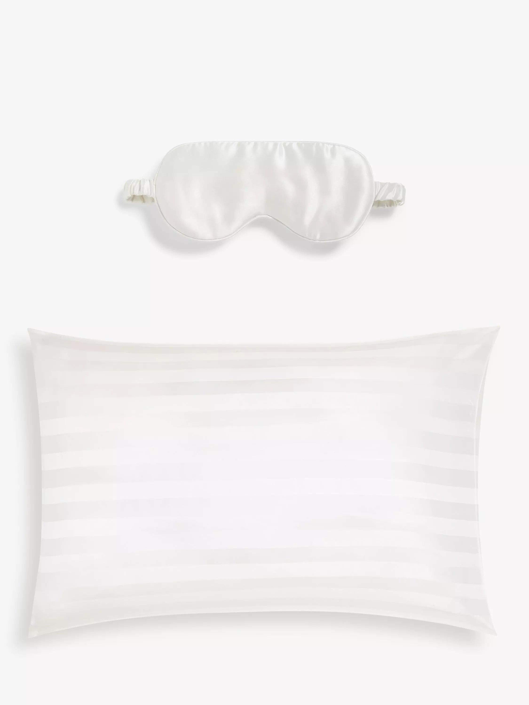 John Lewis organic silk eye mask and pillowcase white - British product