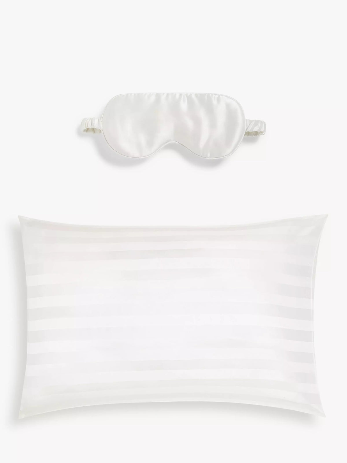 John Lewis organic silk eye mask and pillowcase white - British product