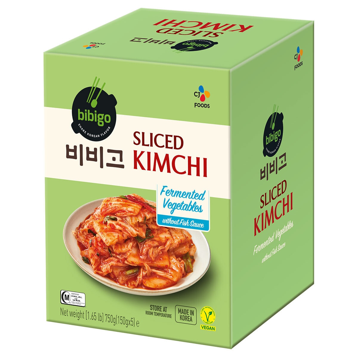Bibigo sliced kimchi 5 x 150g - British product