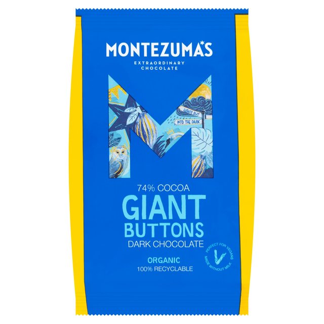 Montezuma's 73% Cocoa Dark Chocolate Giant Buttons   180g