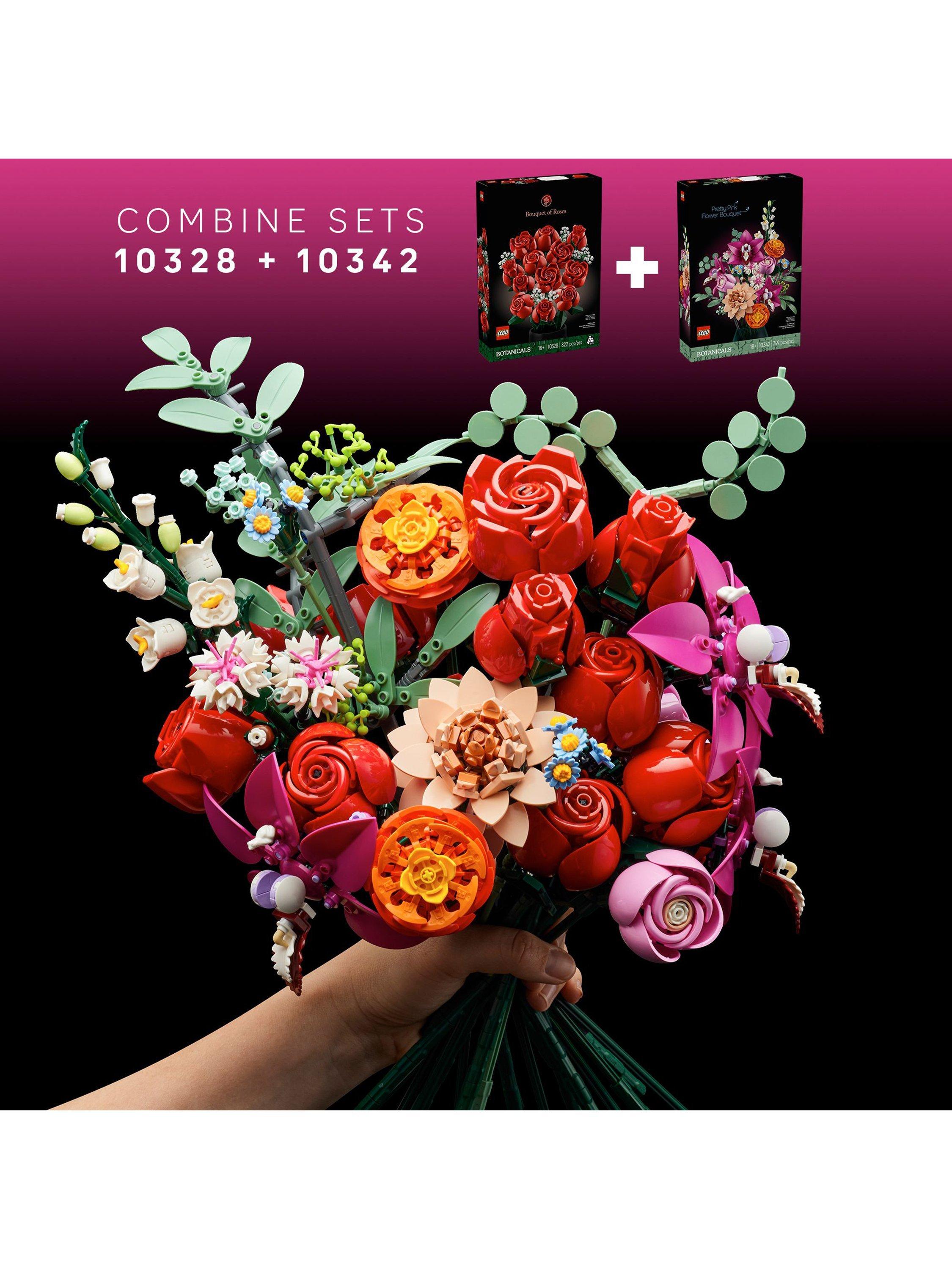 LEGO rose bouquet and pink flower bundle building set (British brand)