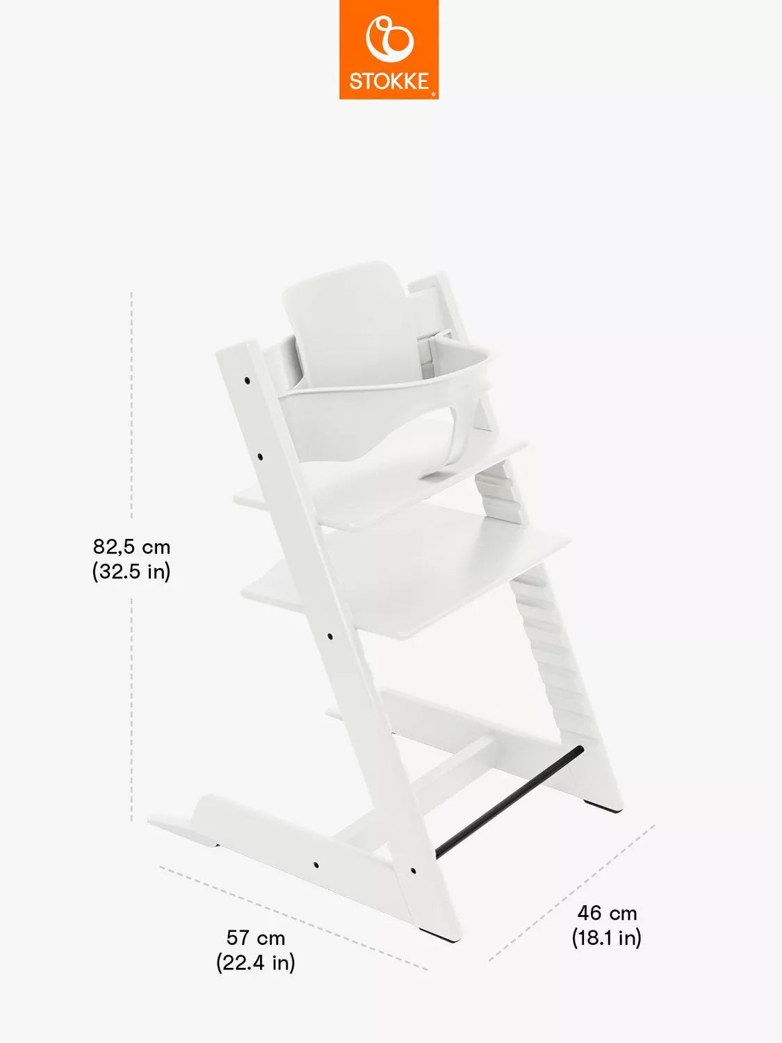 Stokke Tripp Trapp highchair Baby Set² white, imported from the UK