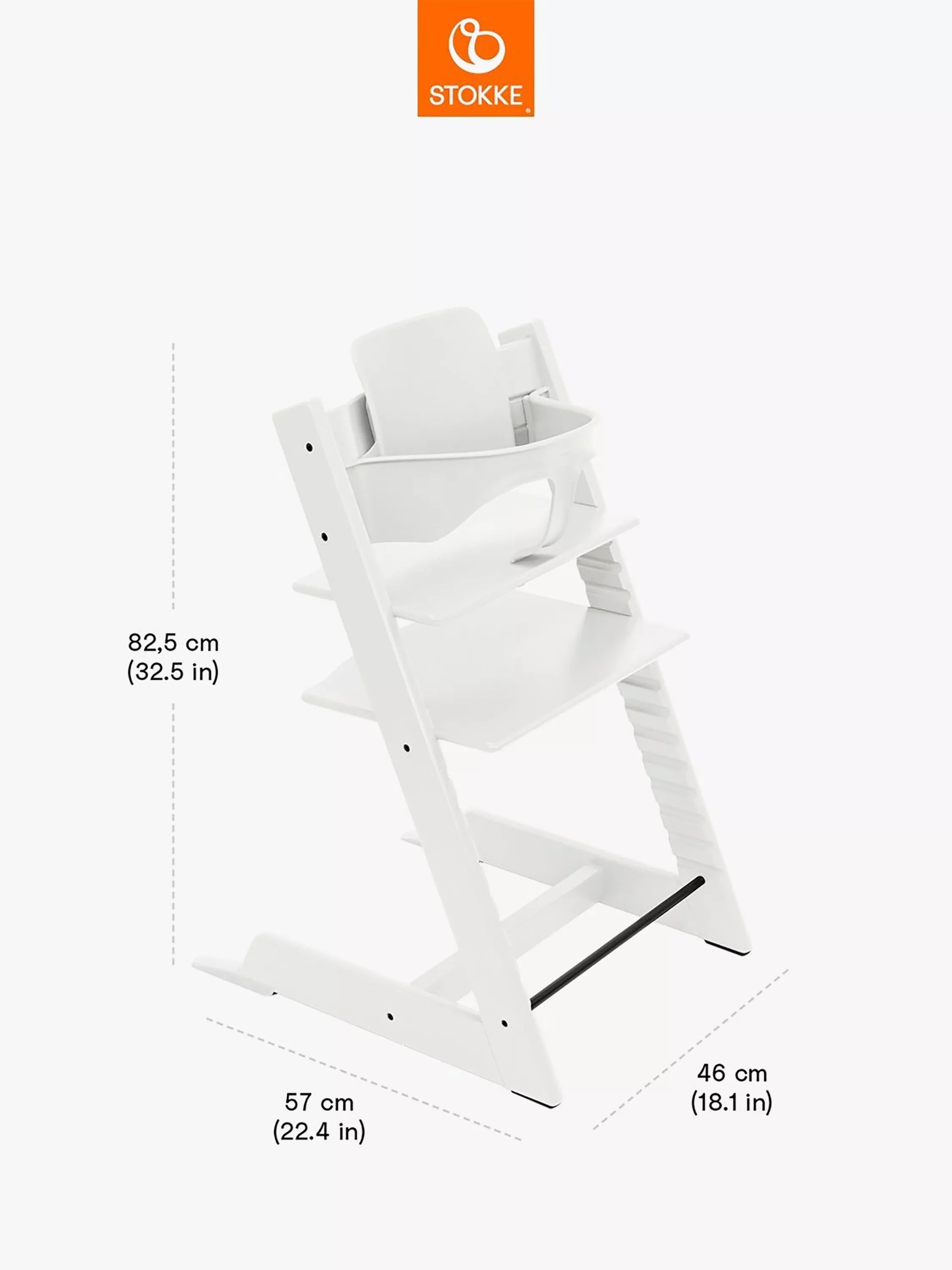 Stokke Tripp Trapp highchair Baby Set² white, imported from the UK