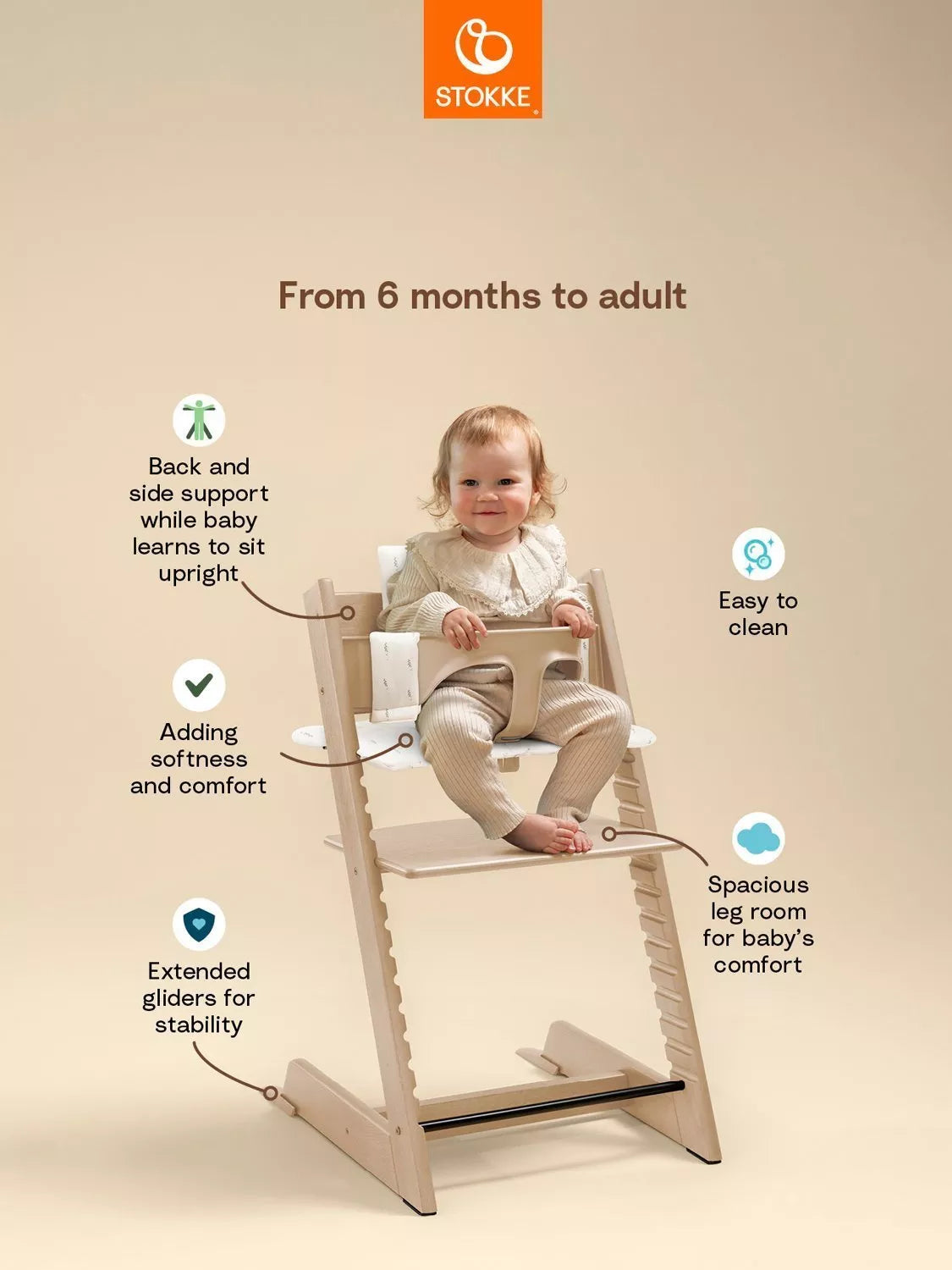 Stokke Tripp Trapp highchair Baby Set² cushion bundle Storm Grey, UK version