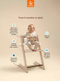 Stokke Tripp Trapp highchair white bundle with Baby Set and cushion, UK version