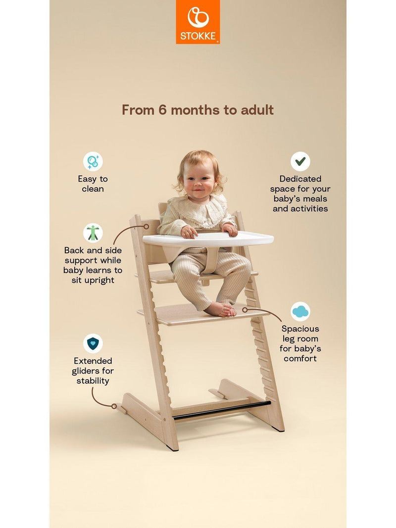 Stokke Tripp Trapp natural highchair with Baby Set² and tray - British brand