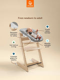 Stokke Tripp Trapp highchair bundle with newborn baby set - British product