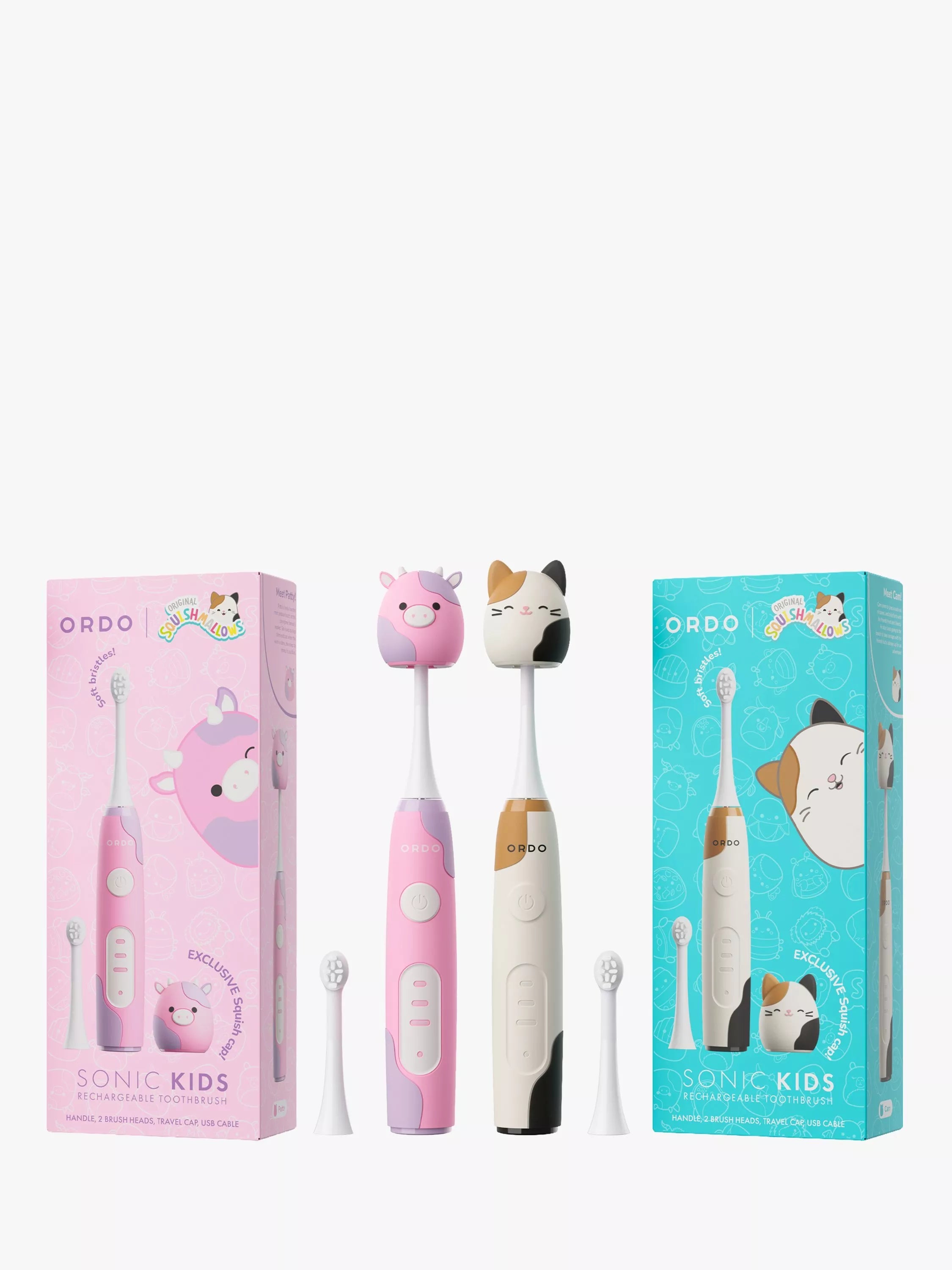 Ordo Squishmallows Cam and Patty sonic kids toothbrush bundle - British product