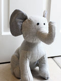 Riva Home elephant doorstop in grey herringbone, UK version