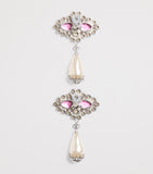 Valentino Garavani crystal drop earrings silver-tone bronze, imported from the UK