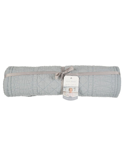 اشترِ عبر الإنترنت من McGrocer مفرش طاولة Mary Berry Grey Signature 100% قطن مقاس 195.5 سم × 34 سم