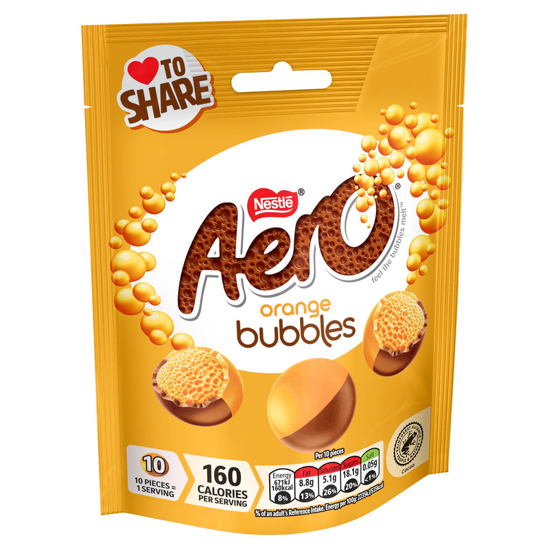 Aero Bubbles Orange milk chocolate sharing bag 92g - British product