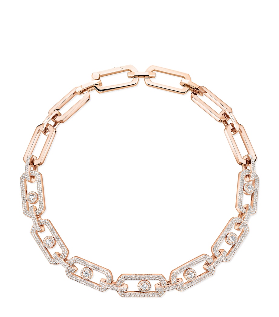Collier chaîne Messika So Move XL en or rose et diamants 8,18 ct, version UK
