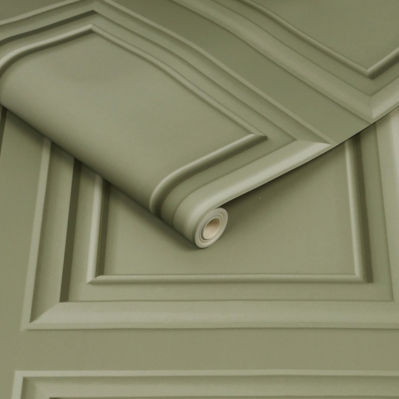 Sage Green Wood Panel Wallpaper 52cm x 10m Roll - British product