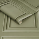 Sage Green Wood Panel Wallpaper 52cm x 10m Roll - British product