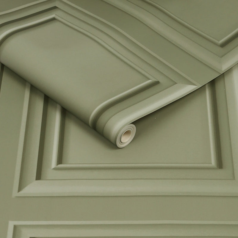Sage Green Wood Panel Wallpaper 52cm x 10m Roll - British product