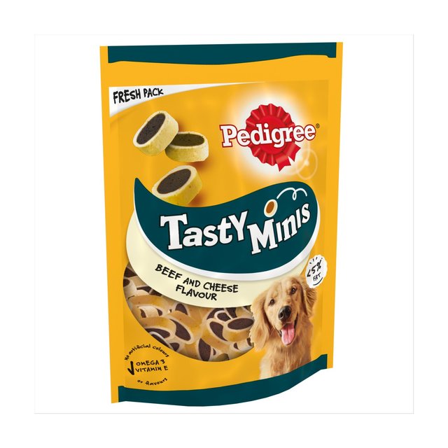 Pedigree Tasty Minis Cheese & Beef Nibbles Dog Treats   140g