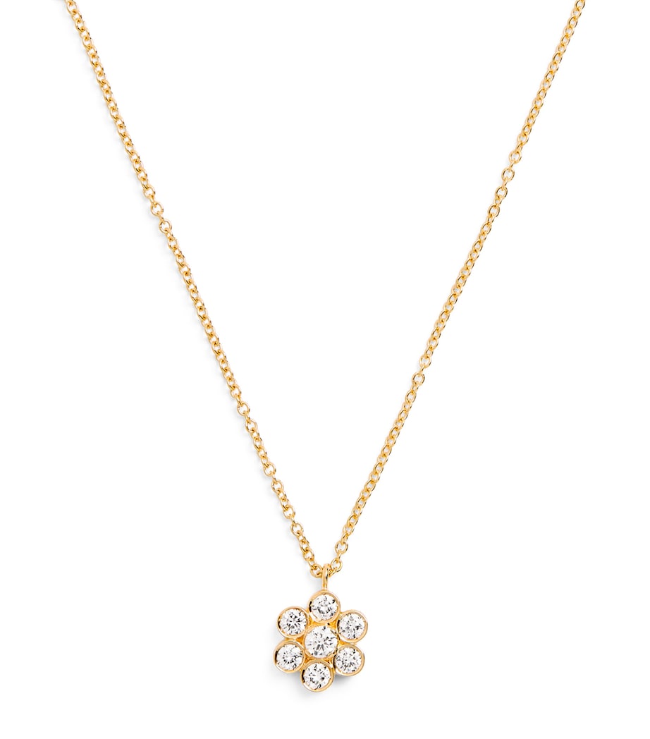 Sophie Bille Brahe yellow gold and diamond fleur necklace (British brand)