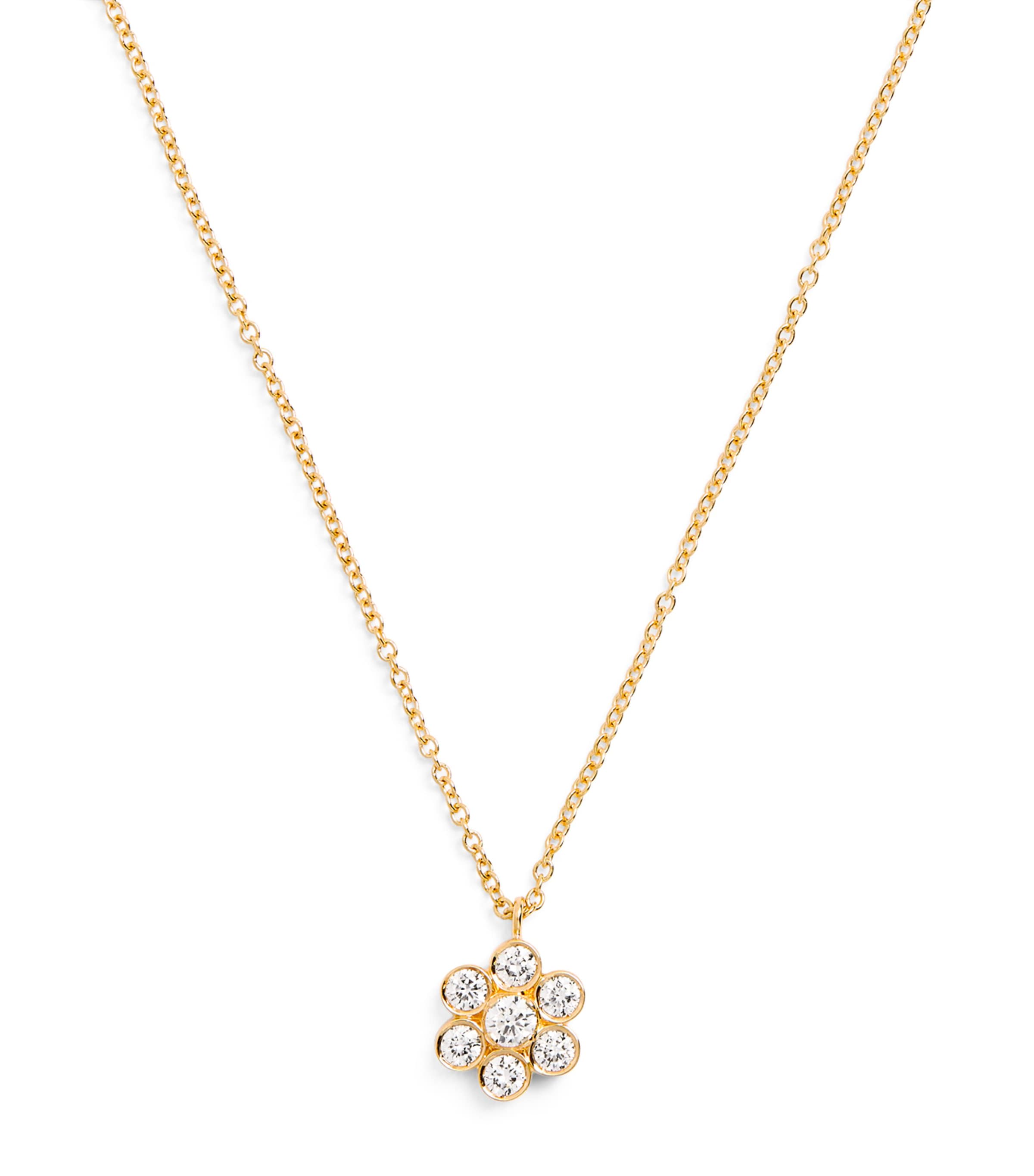 Sophie Bille Brahe yellow gold and diamond fleur necklace (British brand)