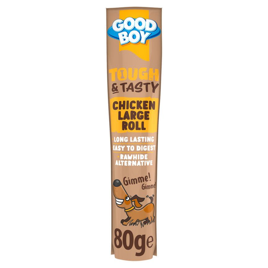 Good Boy Tough & Tasty Large Chicken Roll Rawhide Alternative Dog Treat Dog Food & Accessories ASDA   