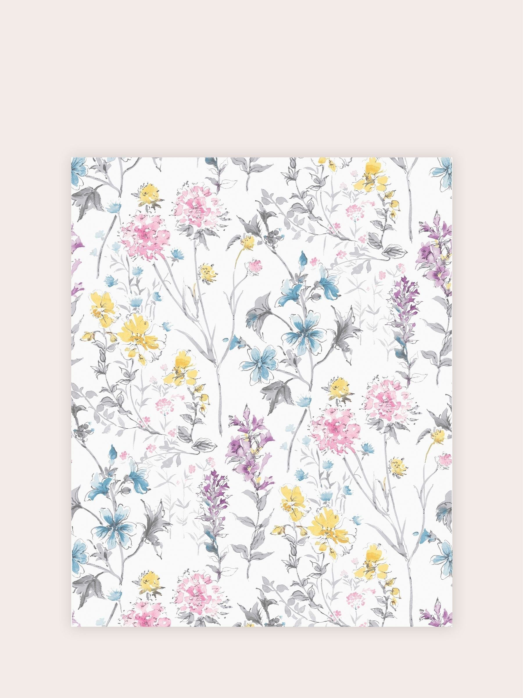 Laura Ashley Wild Meadow floral wallpaper 10m roll (British brand)