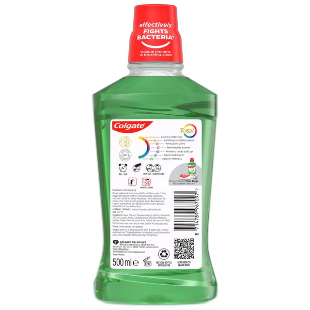 Colgate Total Advanced Deep Clean Mouthwash Alcohol Free 500ml   500ml GOODS M&S   